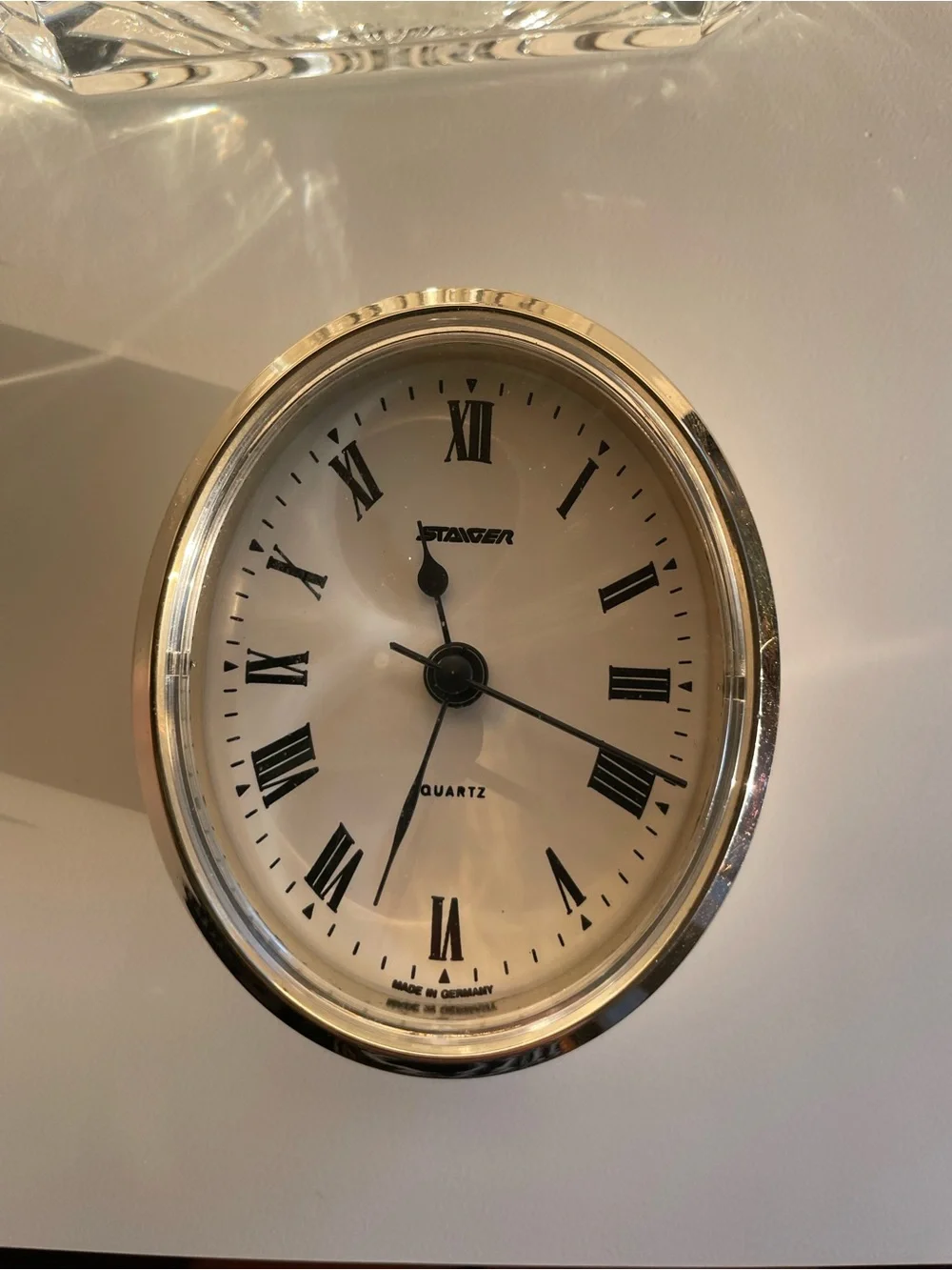Vintage Staiger Lead Crystal Quartz Table Clock